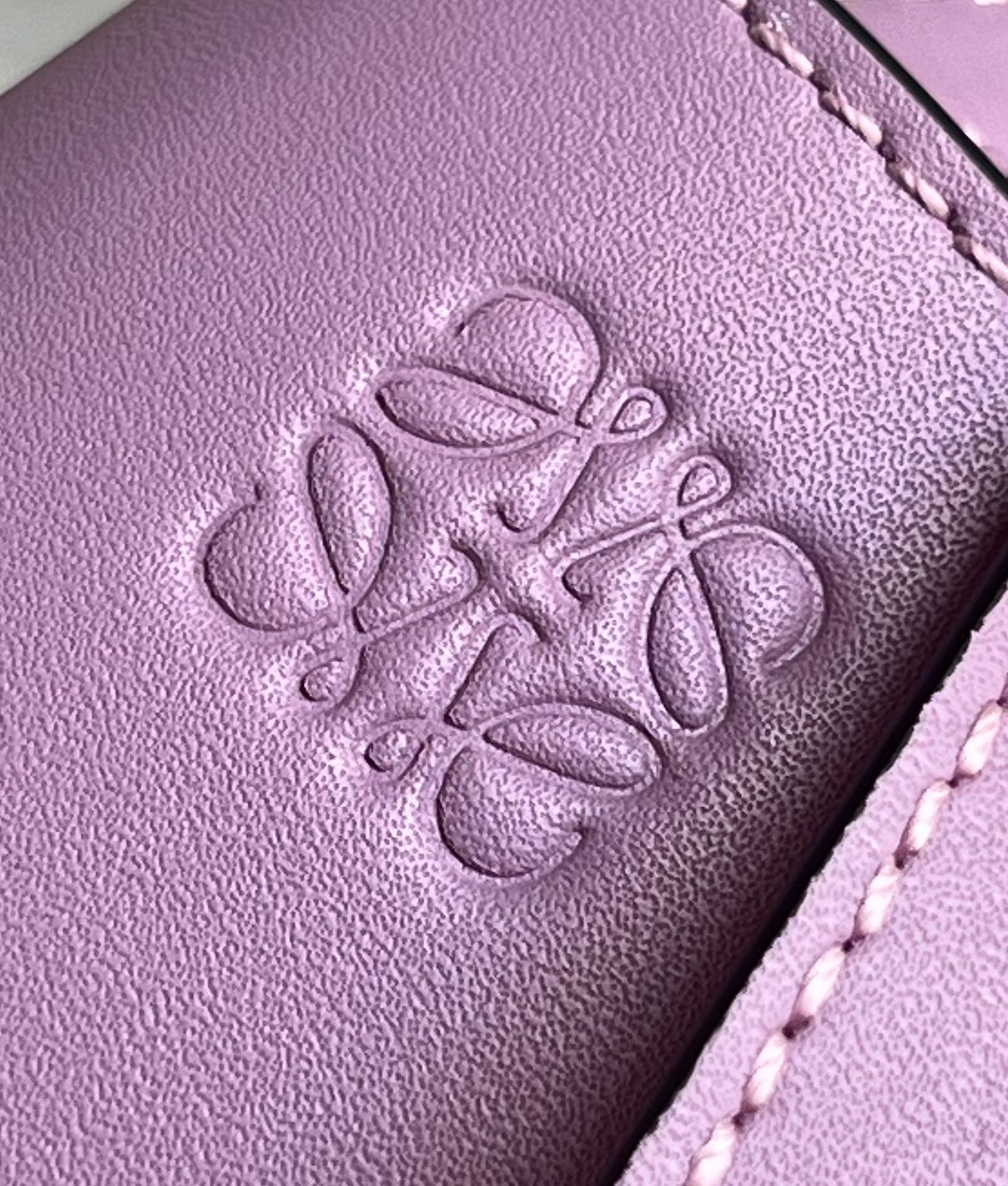 Loewe Mini Gate Dual Bag in Soft Calfskin and Jacquard Purple